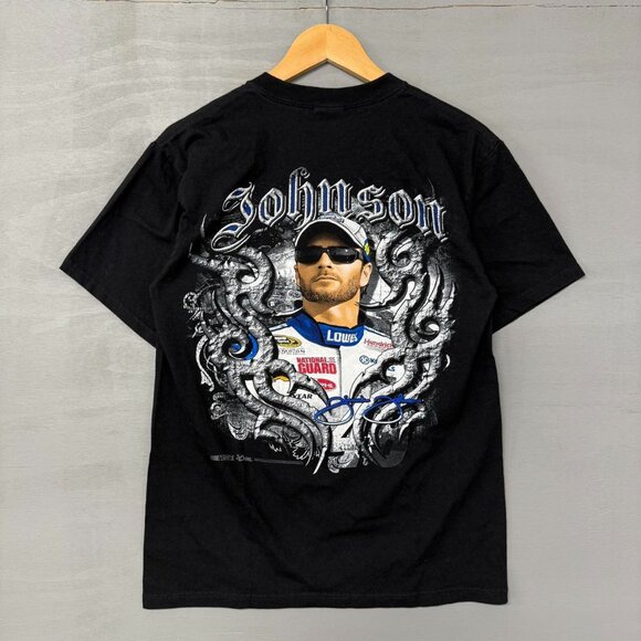 Y2K Jimmie Johnson Affliction‎ Style Nascar Black Vintage Tee Shirt Medium - Picture 1 of 4